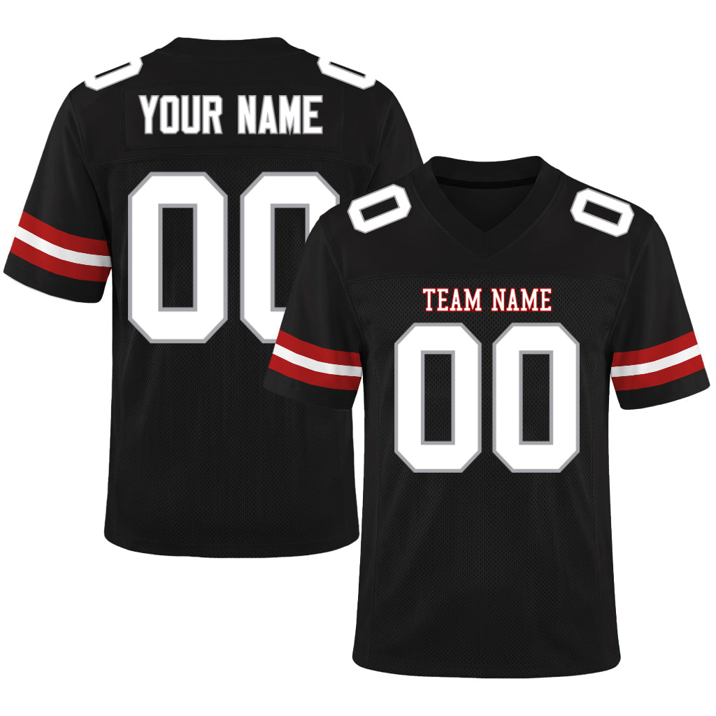 Custom Black White-Gray Mesh Football Jersey For Men & Women
