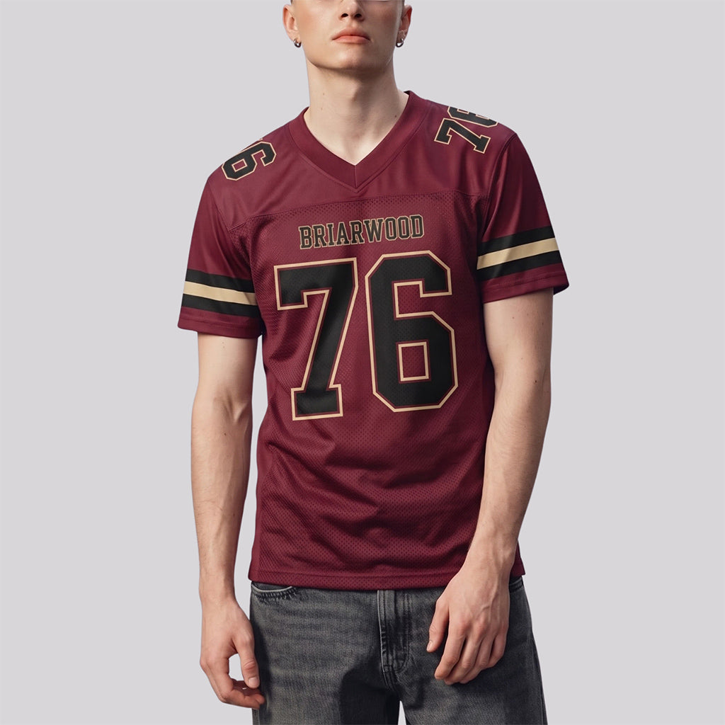Burgundy Black-Cream Mesh Custom Football Jerseys For Men & Women