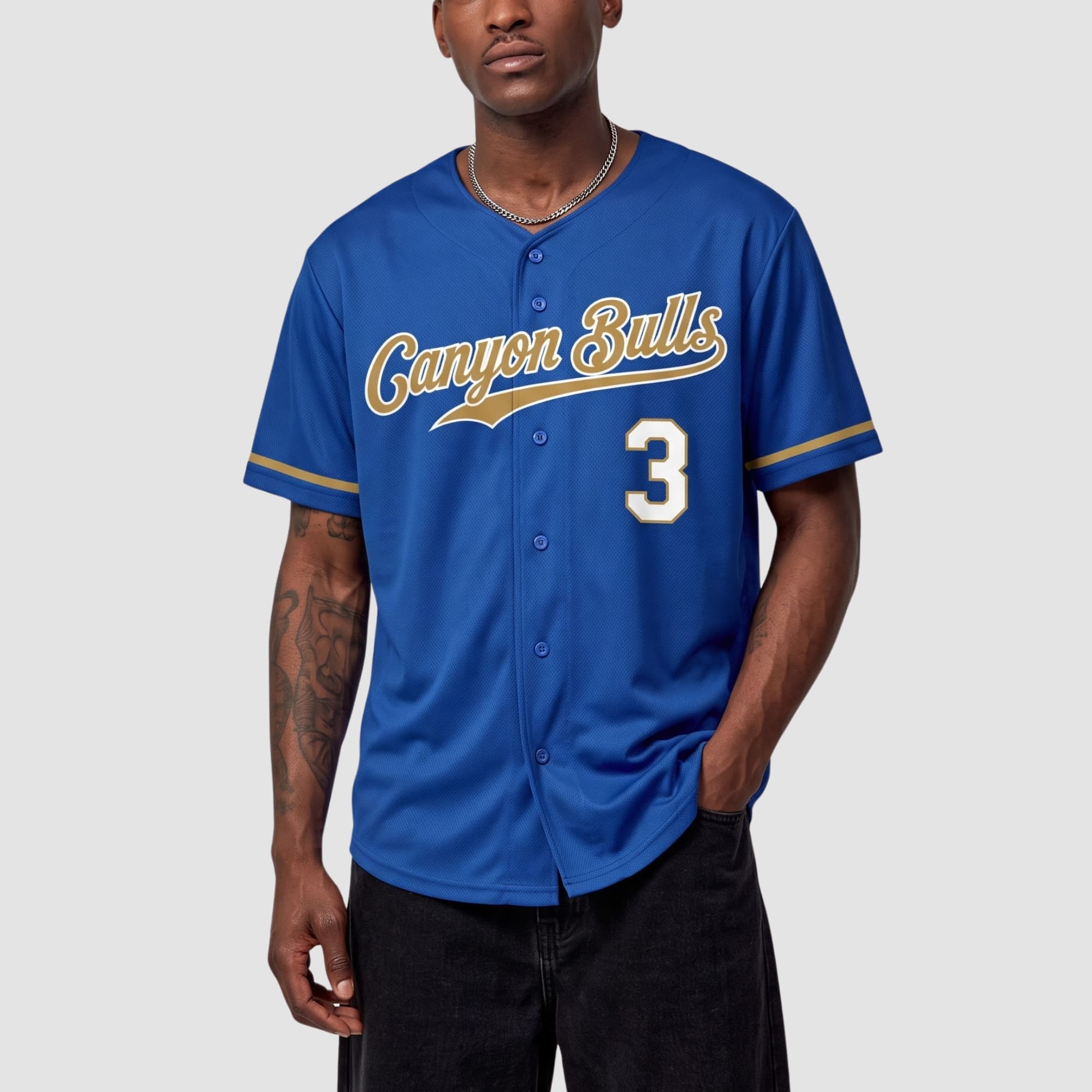 Custom Royal White Old Gold-White Feature Baseball Jersey