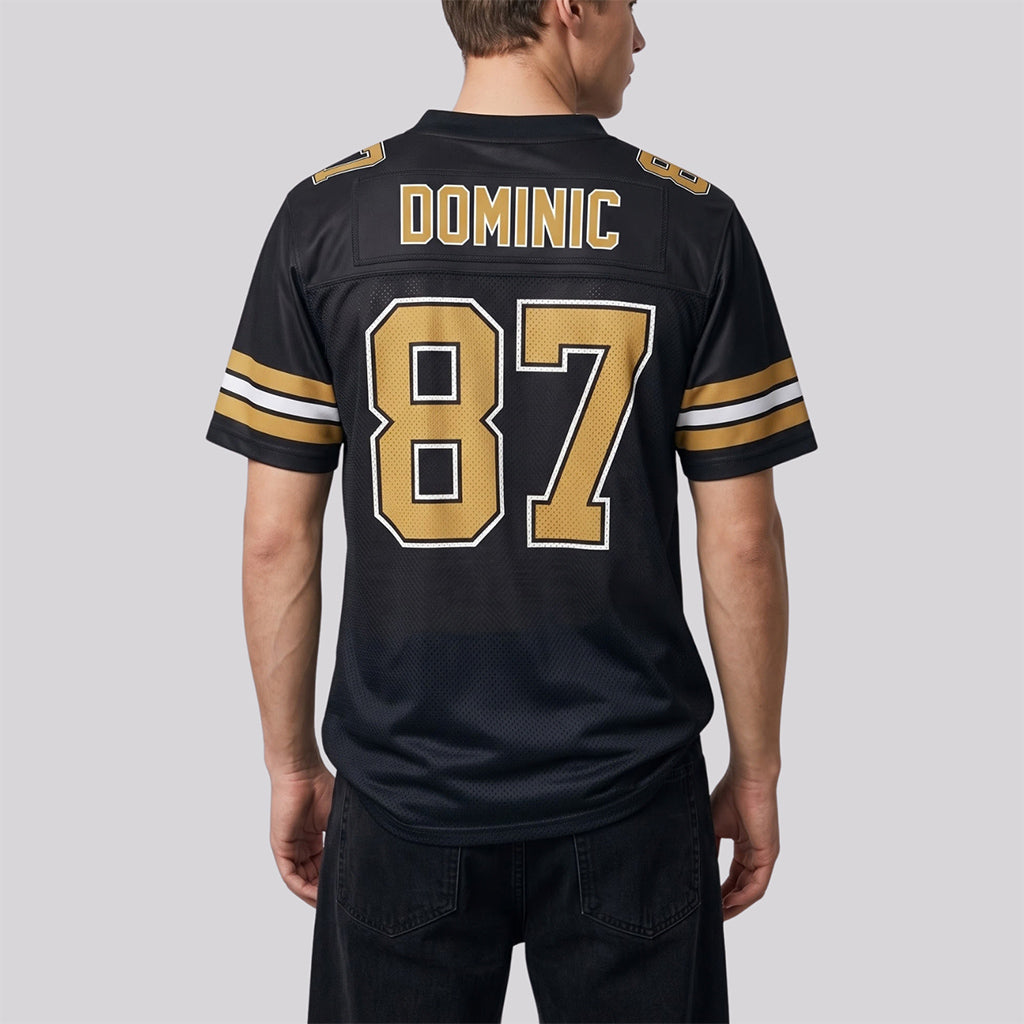 Custom Black Old Gold-White Custom Name Football Jerseys For Men & Women