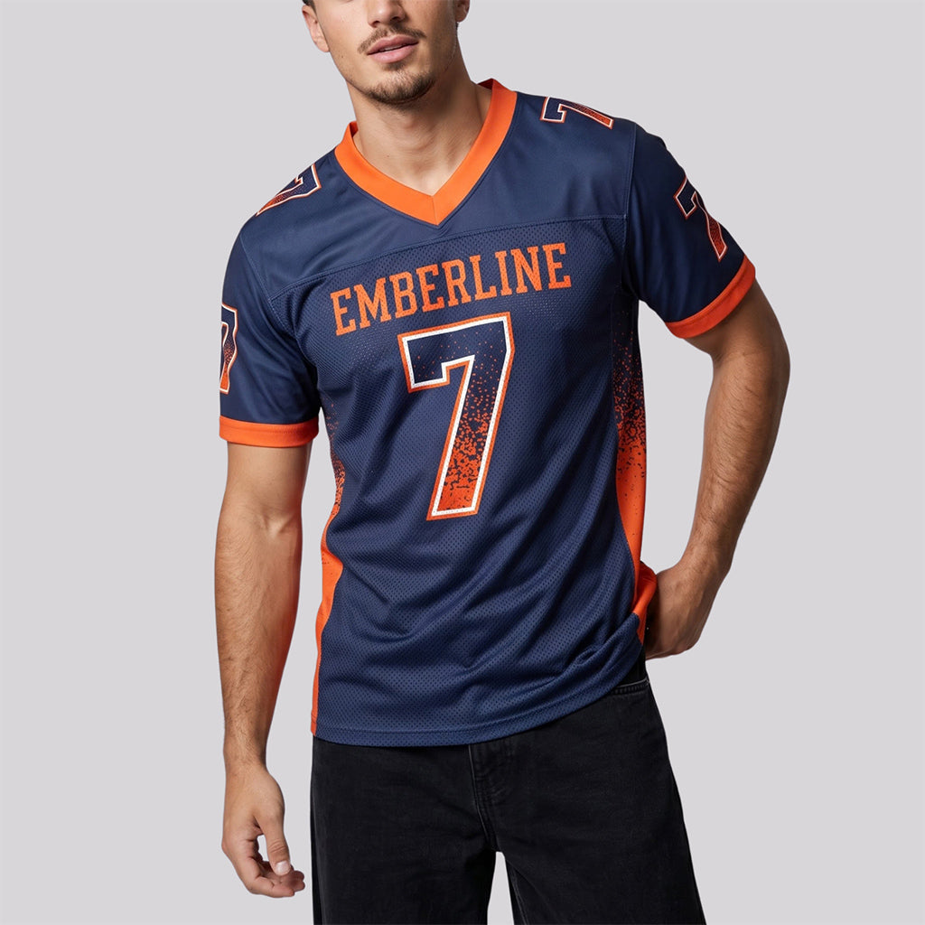 Custom Navy Orange-White Drift Fashion Custom Name Football Jerseys For Men & Women