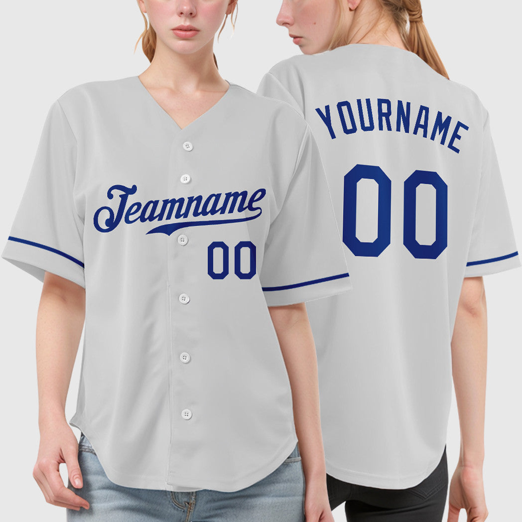 Custom White Royal Baseball Jersey