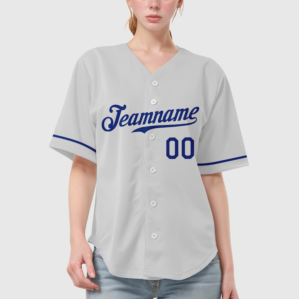 Custom White Royal Baseball Jersey