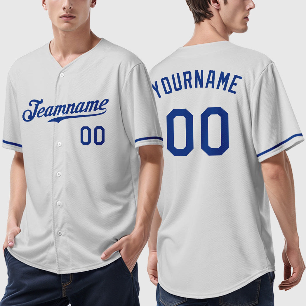 Custom White Royal Baseball Jersey
