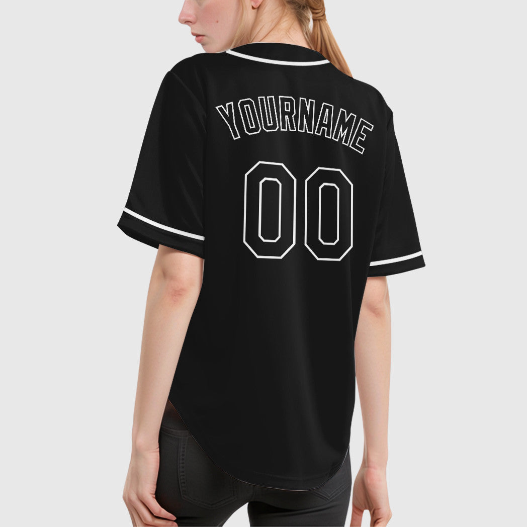 Custom Black White Sleeve Baseball Jersey