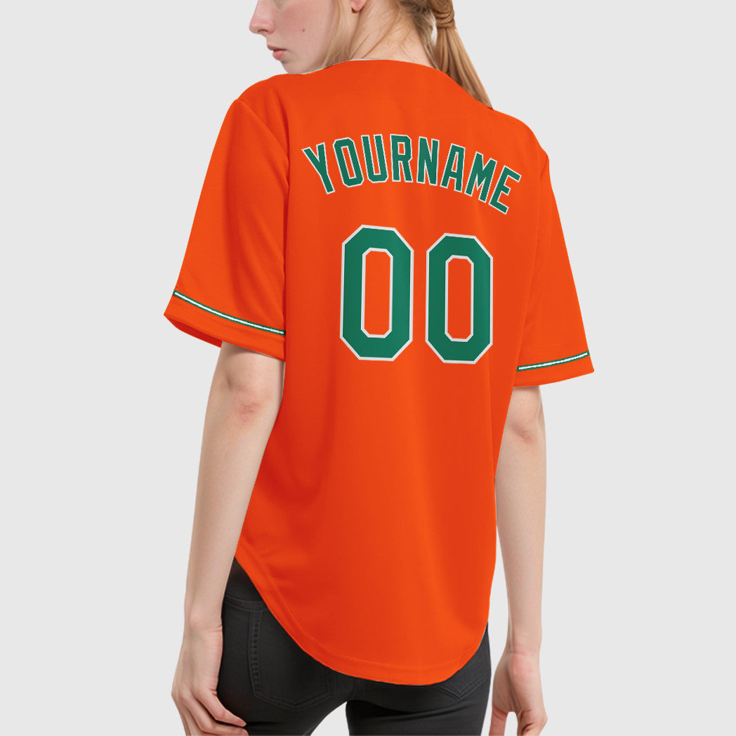 Custom Orange Kelly Green-White Baseball Jersey
