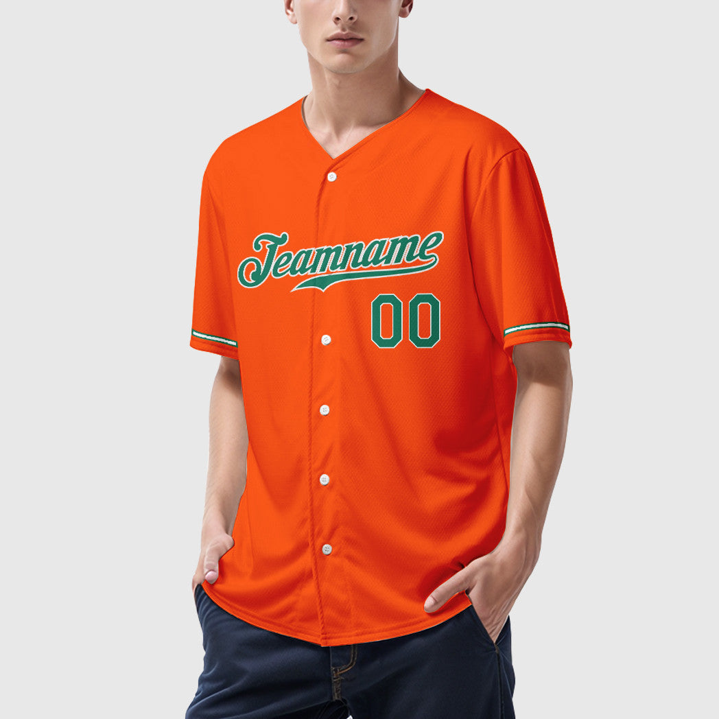 Custom Orange Kelly Green-White Baseball Jersey