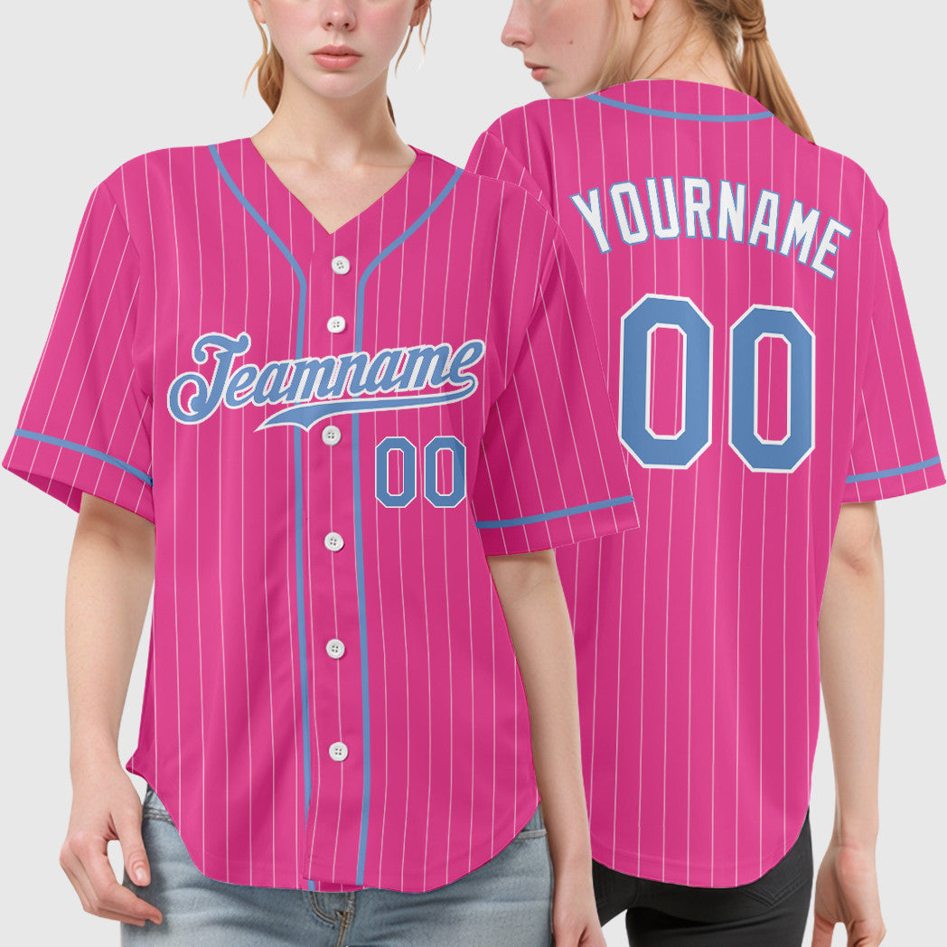 Custom Red Black-White Piping Pinstripe Baseball Jersey