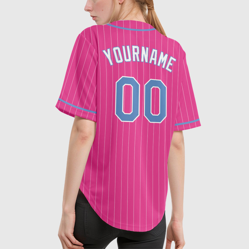 Custom Red Black-White Piping Pinstripe Baseball Jersey
