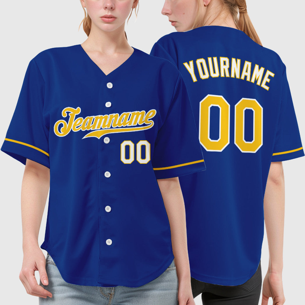 Custom Royal Light Blue-White Baseball Jersey