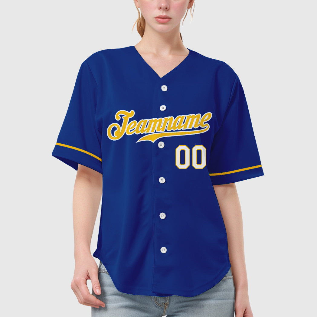 Custom Royal Light Blue-White Baseball Jersey