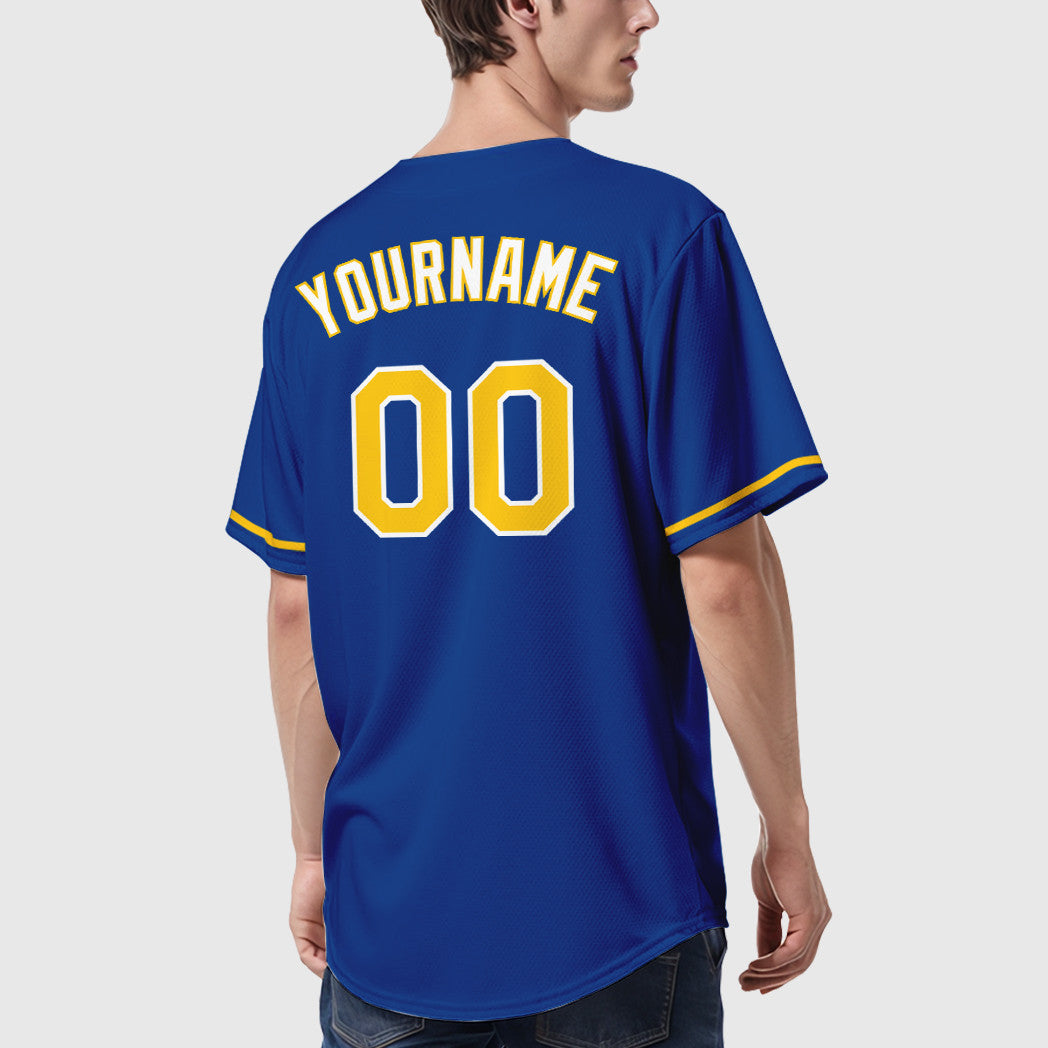 Custom Royal Light Blue-White Baseball Jersey