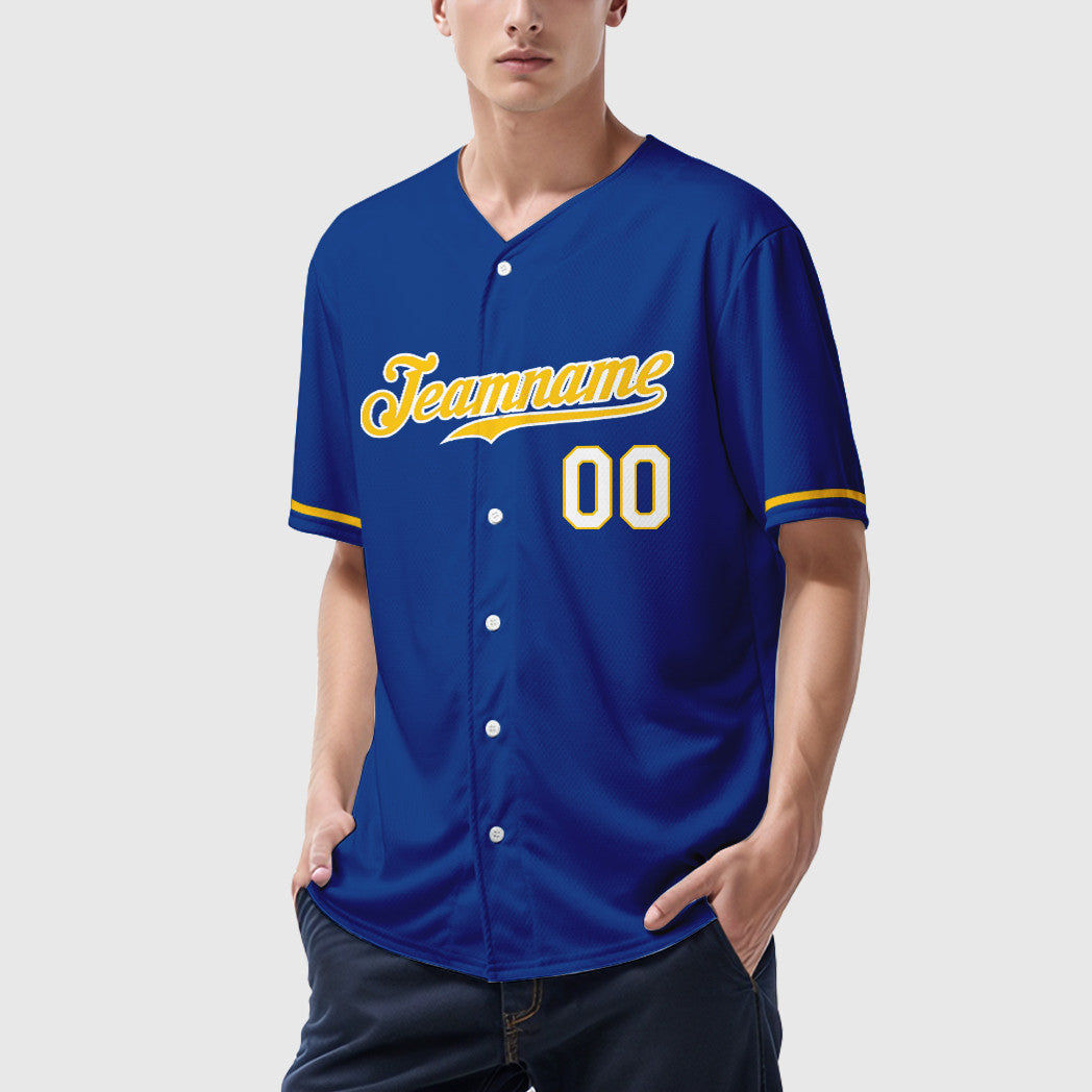 Custom Royal Light Blue-White Baseball Jersey
