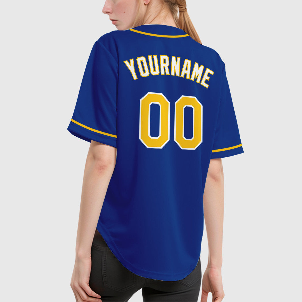 Custom Royal Light Blue-White Sleeve Baseball Jersey