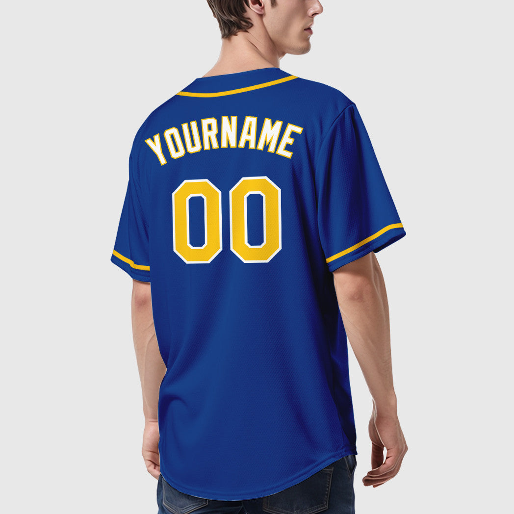 Custom Royal Light Blue-White Sleeve Baseball Jersey