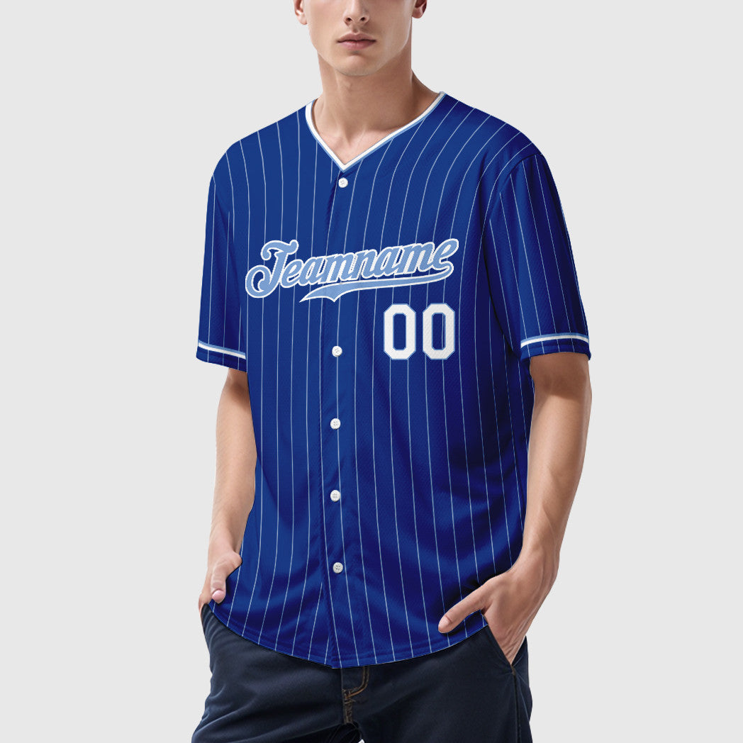Custom White Black-Gray Pinstripe Baseball Jersey