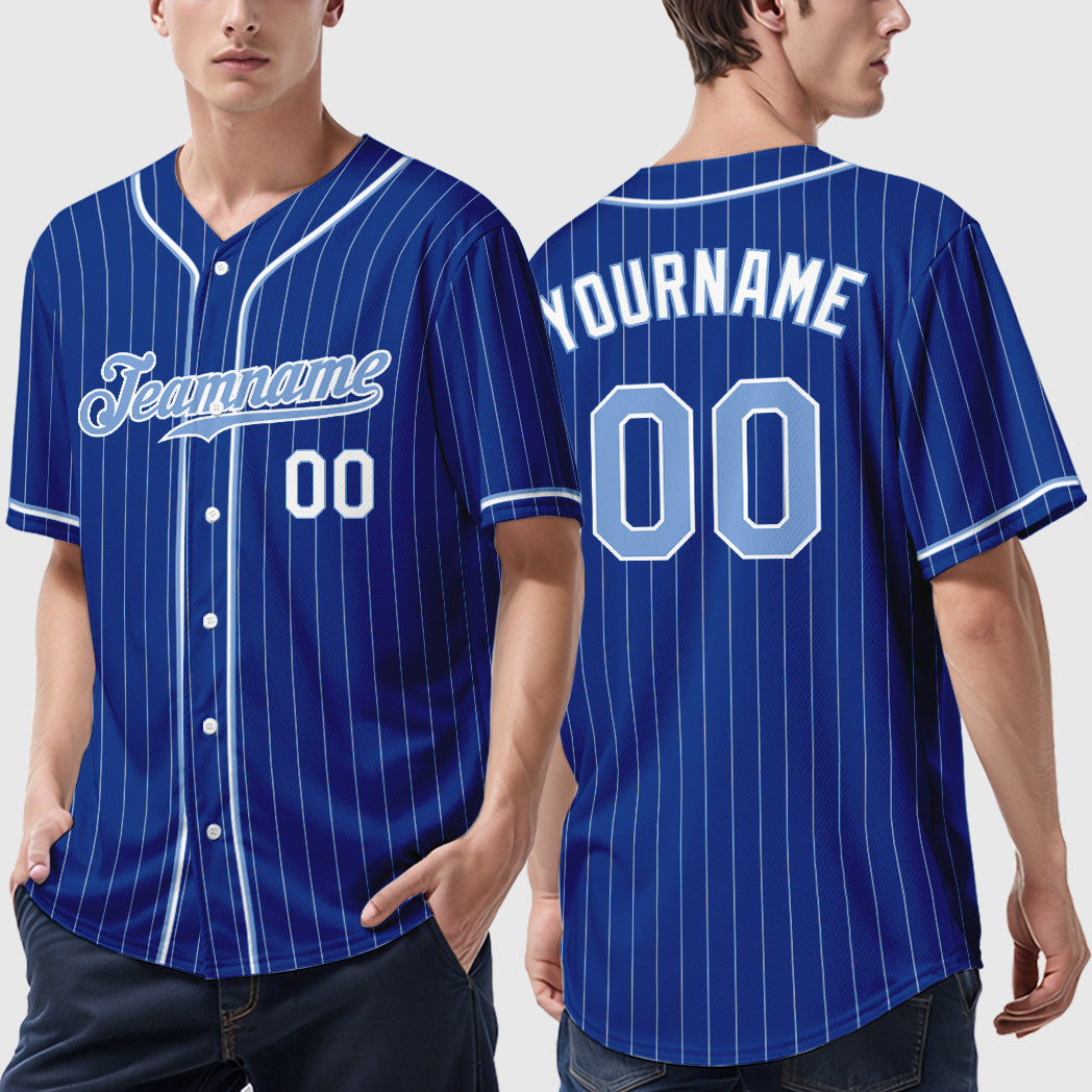 Custom White Black-Gray Piping Pinstripe Baseball Jersey