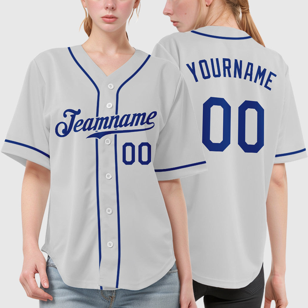 Custom White Royal Sleeve Baseball Jersey