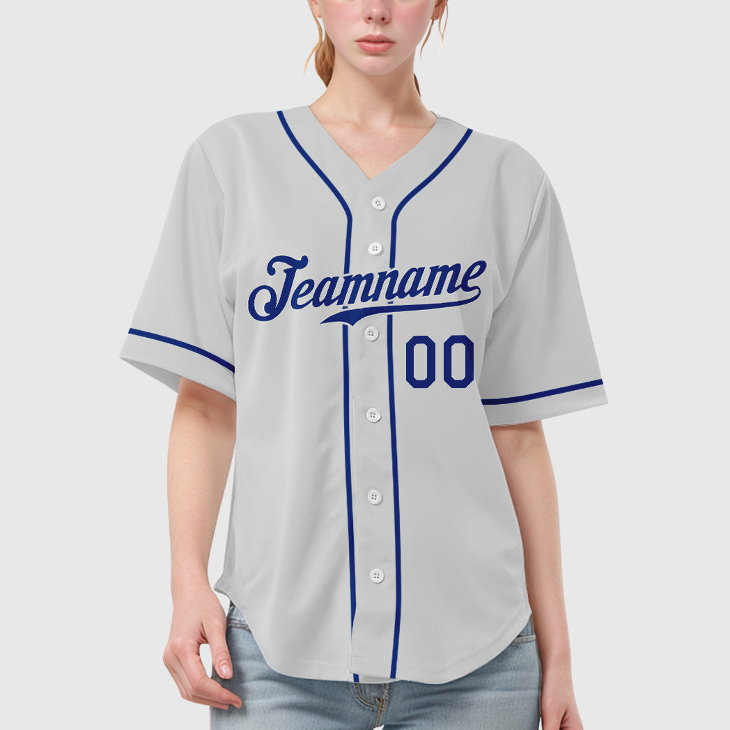 Custom White Royal Sleeve Baseball Jersey