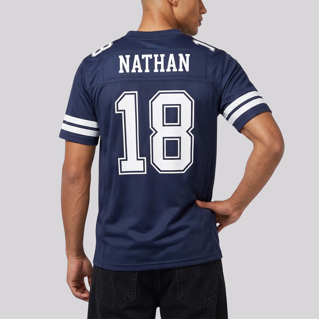 Custom Navy White Custom Name Football Jerseys For Men & Women