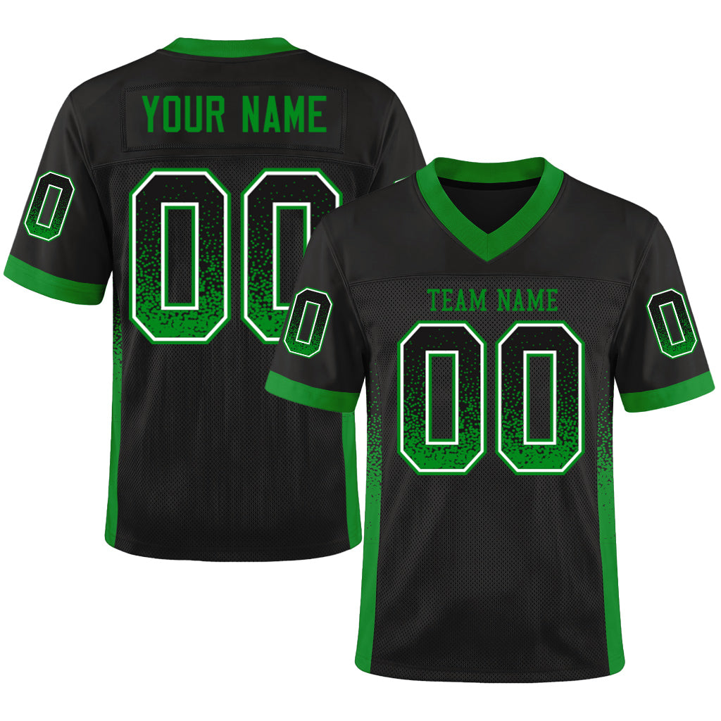 Custom Black Grass Green-White Mesh Drift Fashion Mesh Football Jersey