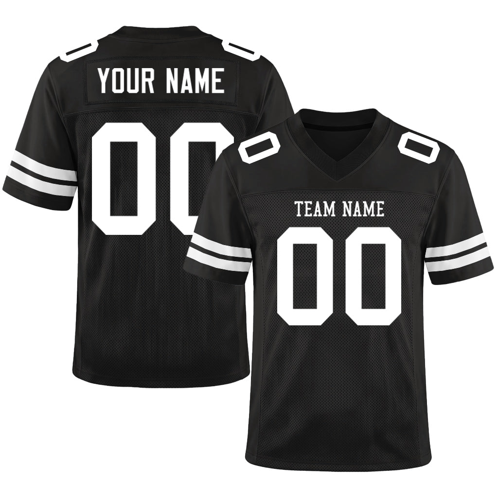 Custom Black White Custom Name Mesh Football Jersey