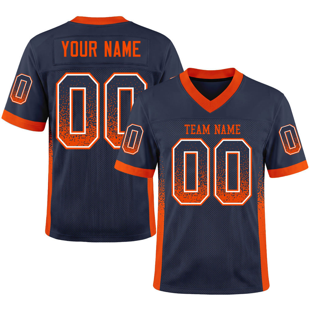 Custom Navy Orange-White Drift Fashion Custom Name Football Jerseys For Men & Women