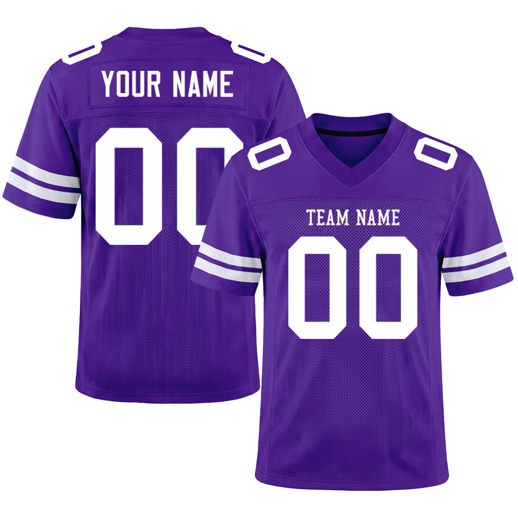 Custom Purple White Mesh Football Jersey