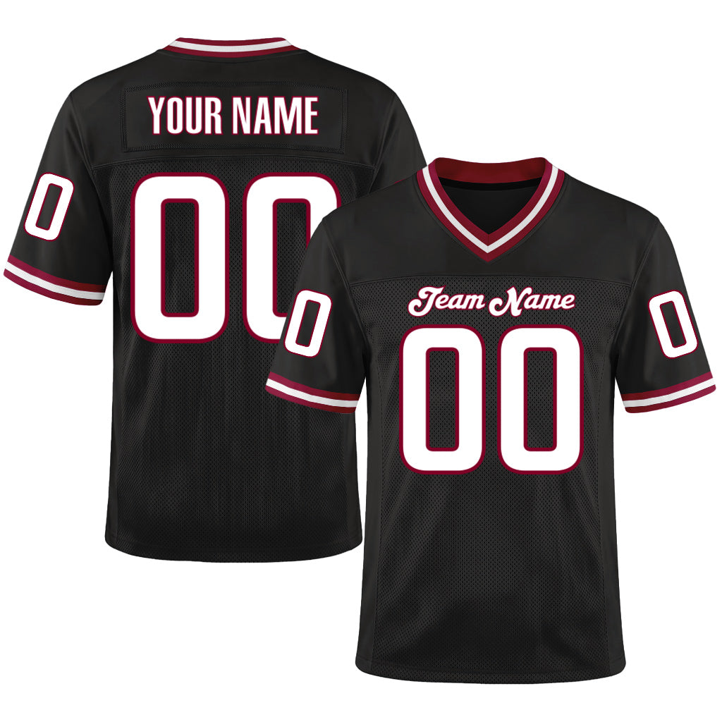 Custom Black White-Cardinal Throwback Custom Name Mesh Football Jersey