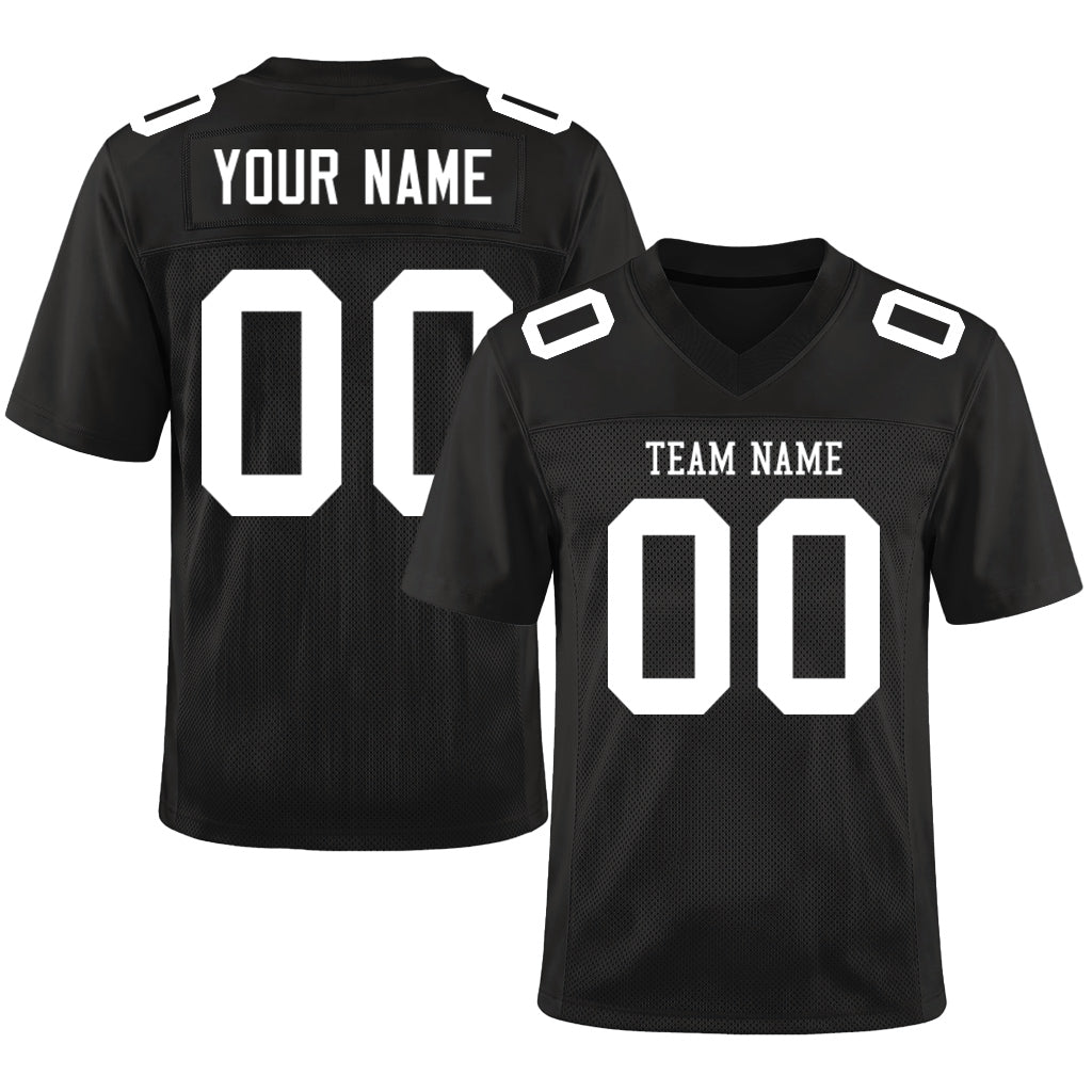 Custom Black White Custom Name Mesh Football Jersey