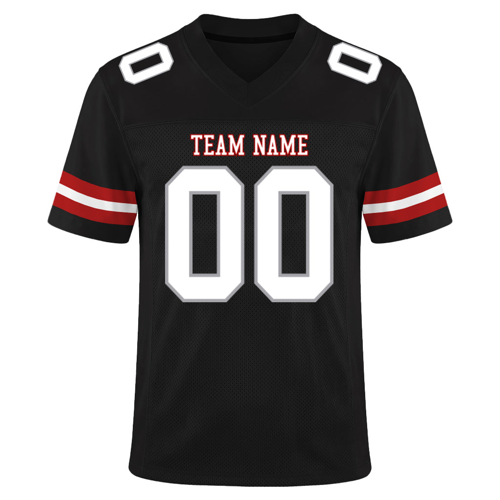 Custom Black White-Gray Mesh Football Jersey For Men & Women