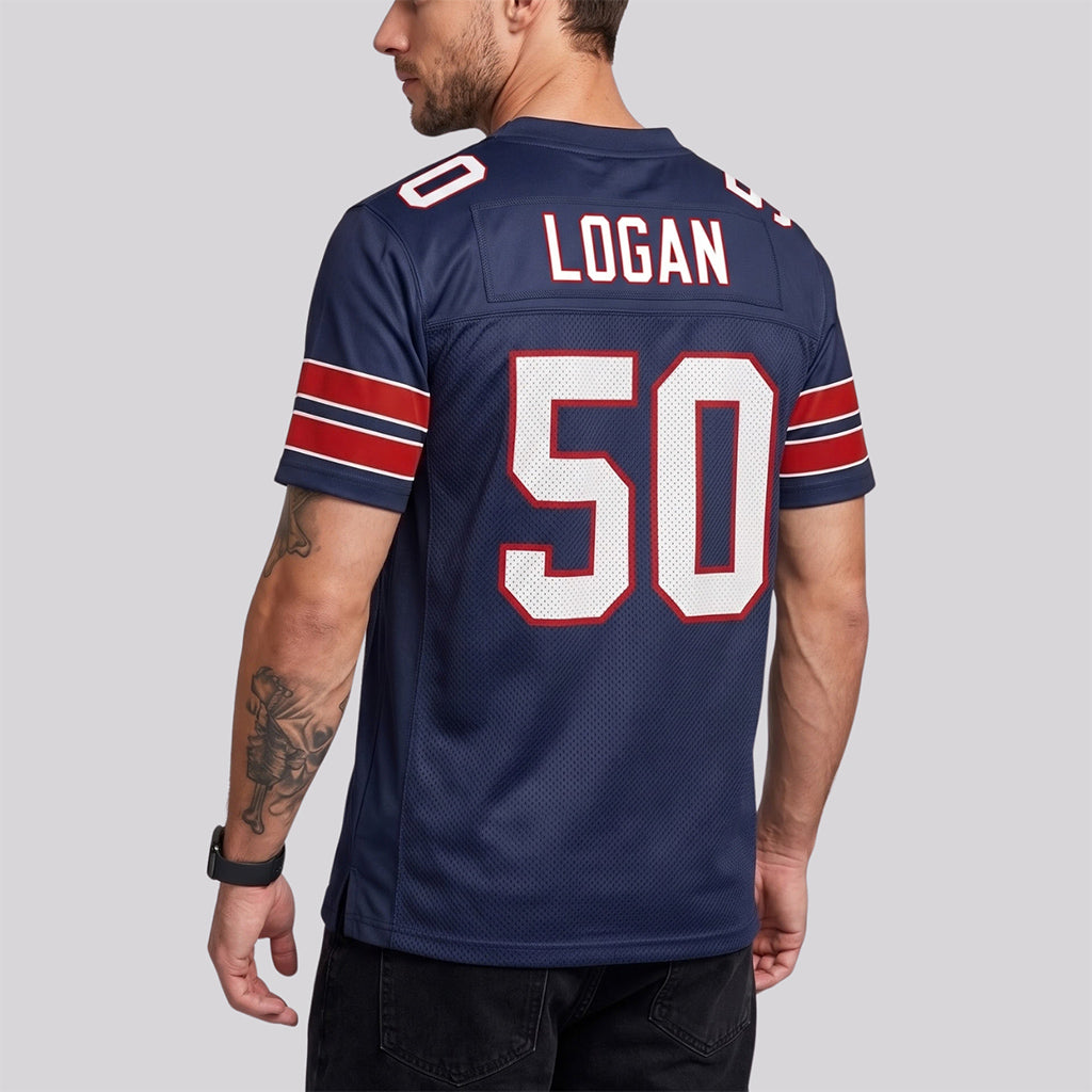 Navy White-Red Custom Football Jerseys For Men & Women