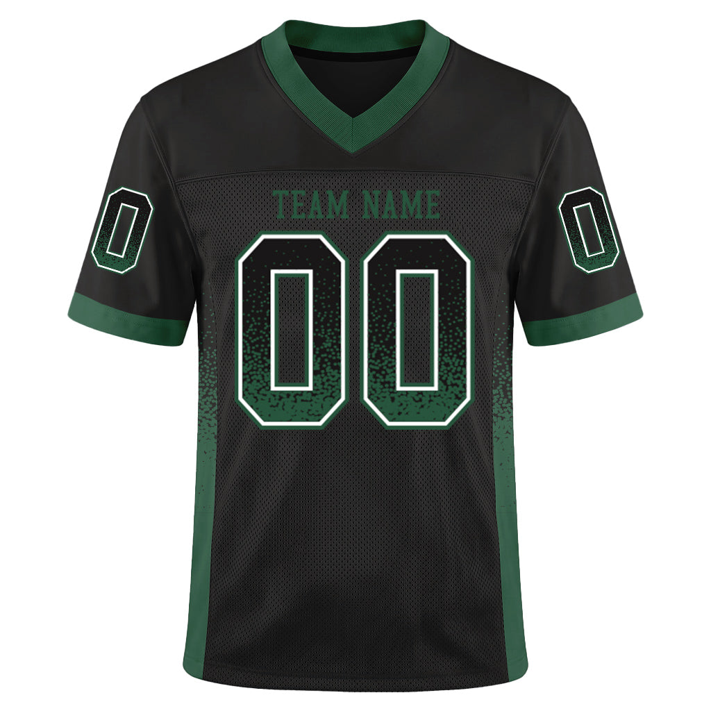 Custom Black Gotham Green-White Drift Fashion Custom Name Mesh Football Jersey