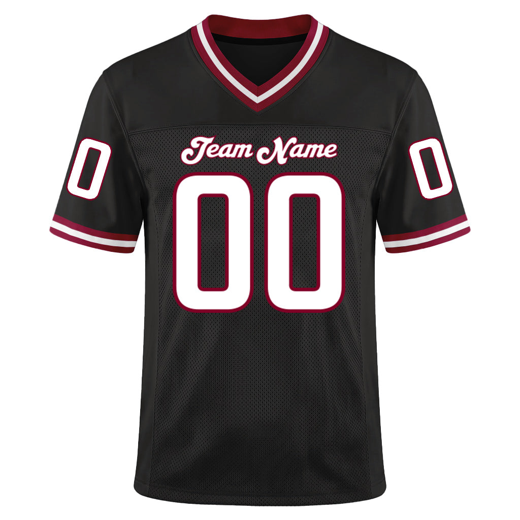 Custom Black White-Cardinal Throwback Custom Name Mesh Football Jersey