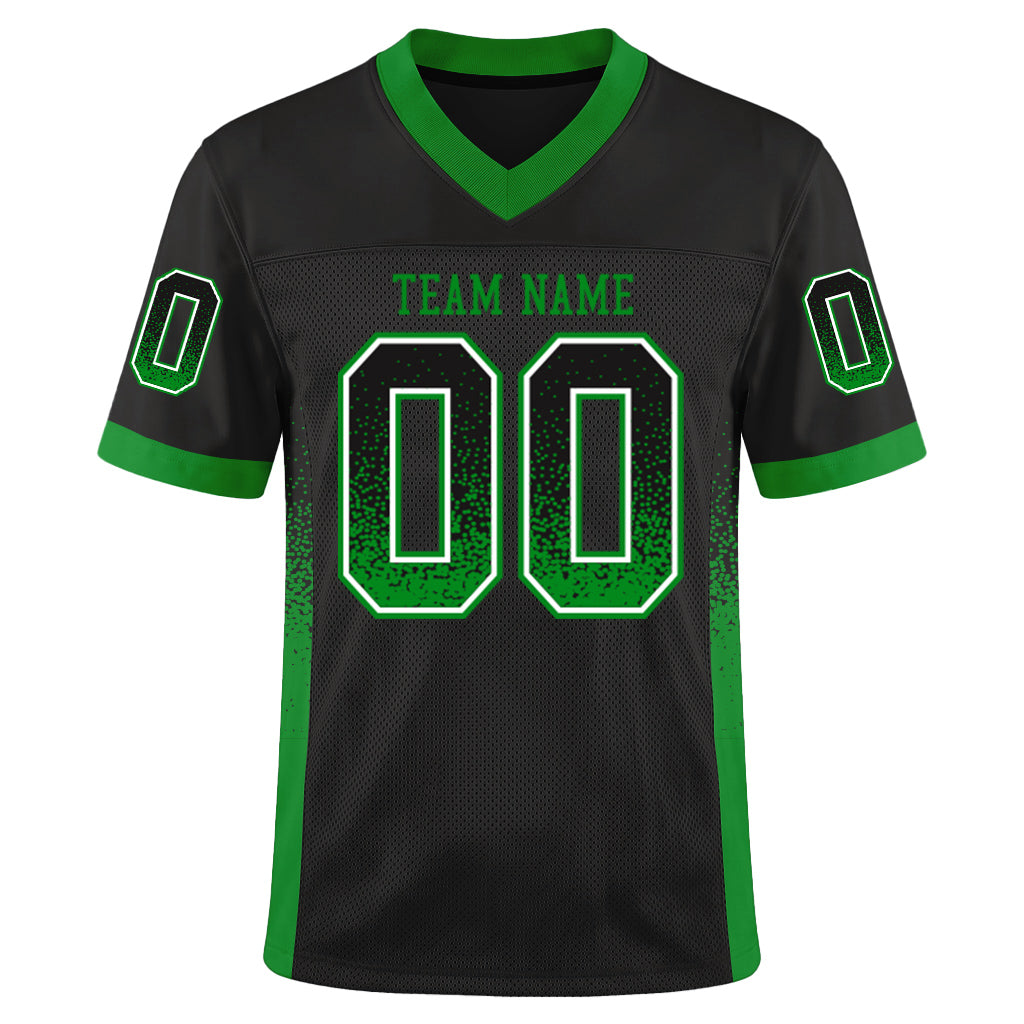 Custom Black Grass Green-White Mesh Drift Fashion Mesh Football Jersey