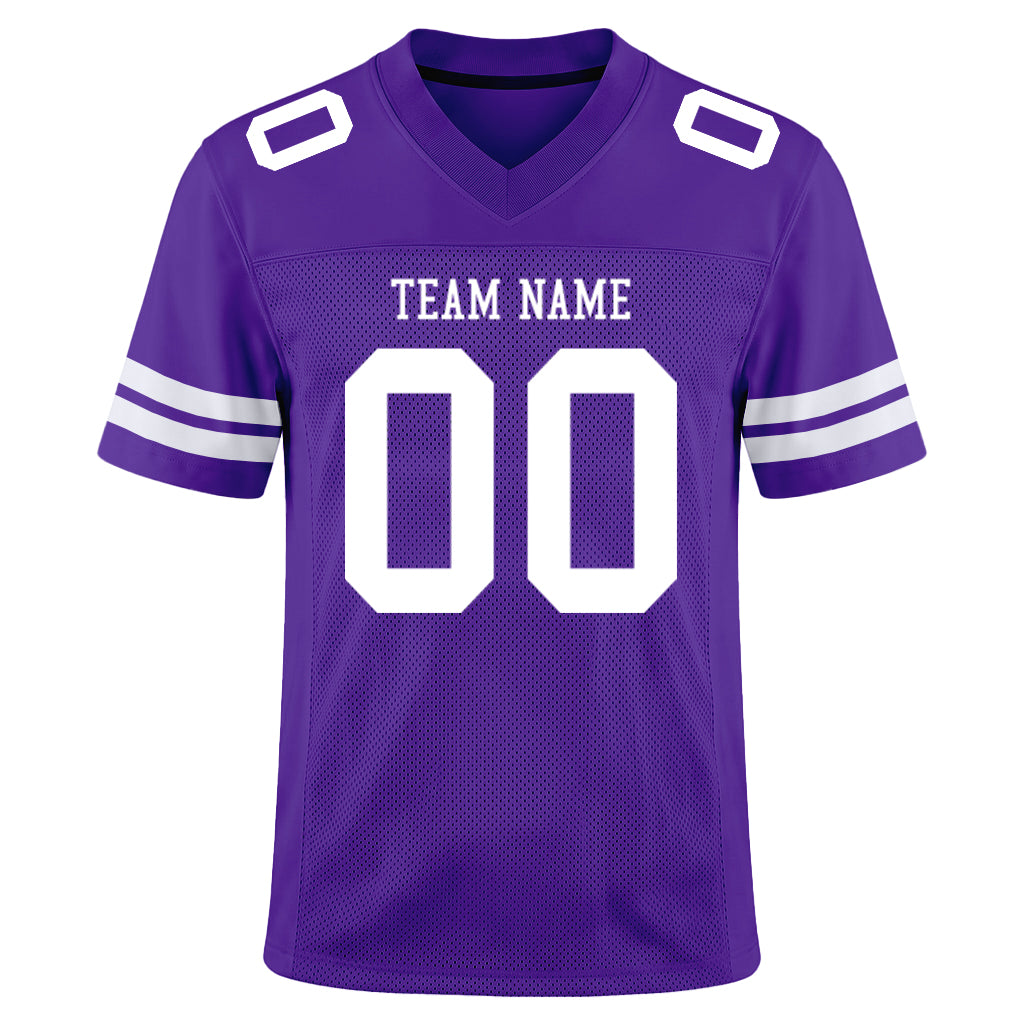 Custom Purple White Mesh Football Jersey