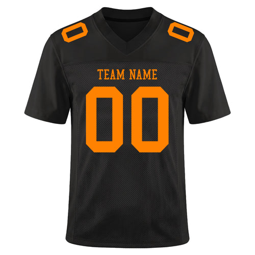 Custom Black Bay Orange Mesh Football Jersey