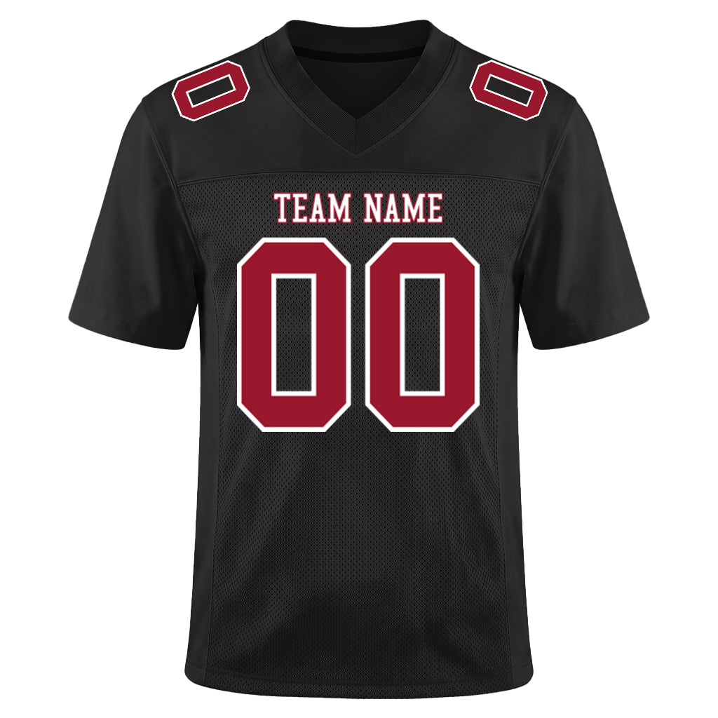 Custom Black Cardinal-White Custom Name Mesh Football Jersey