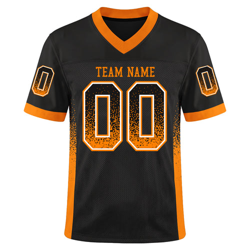 Custom Black Bay Orange-White Mesh Drift Fashion Mesh Football Jersey