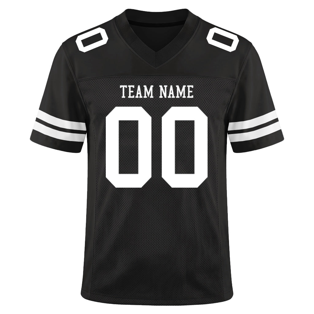 Custom Black White Custom Name Mesh Football Jersey
