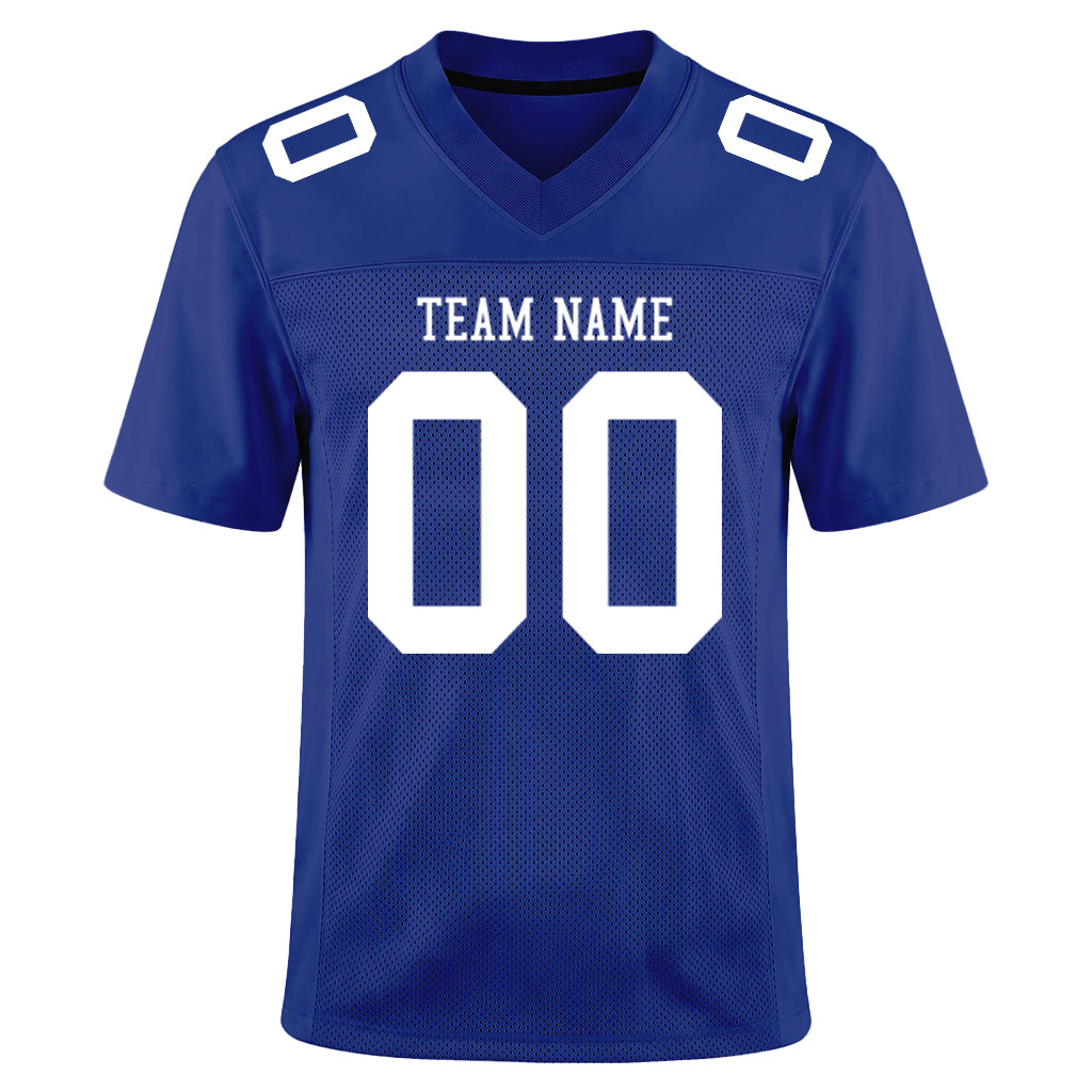 Custom Royal White Mesh Football Jersey