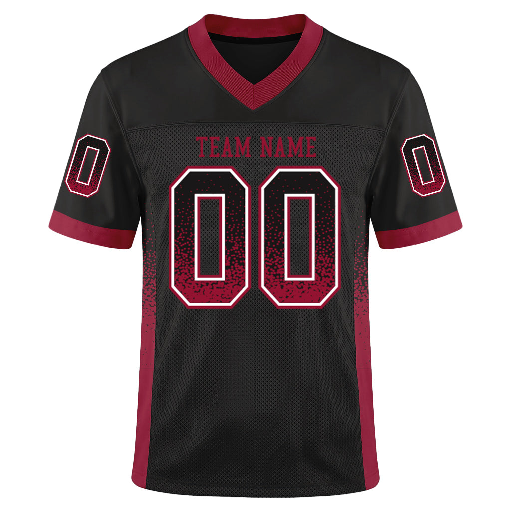 Custom Black Cardinal-White Drift Fashion Custom Name Mesh Football Jersey