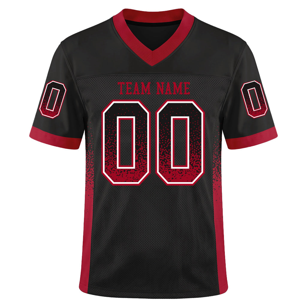 Custom Black Red-Gray Mesh Drift Fashion Mesh Football Jersey