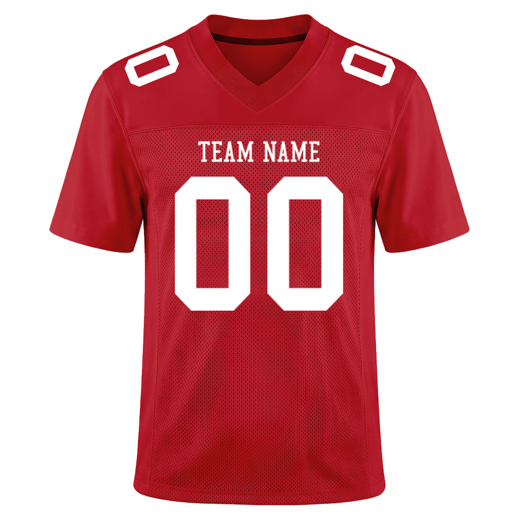 Custom Red White Mesh Football Jersey
