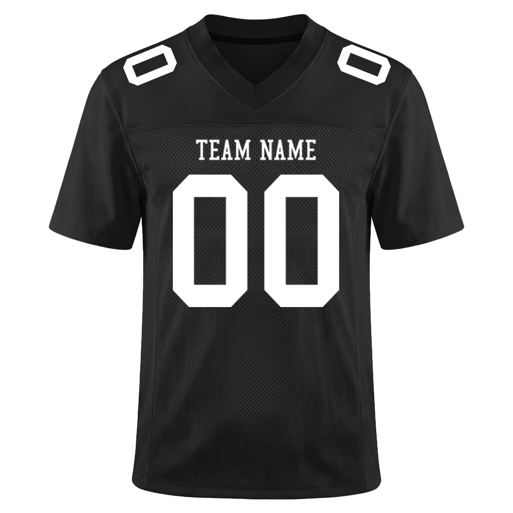 Custom Black White Custom Name Mesh Football Jersey