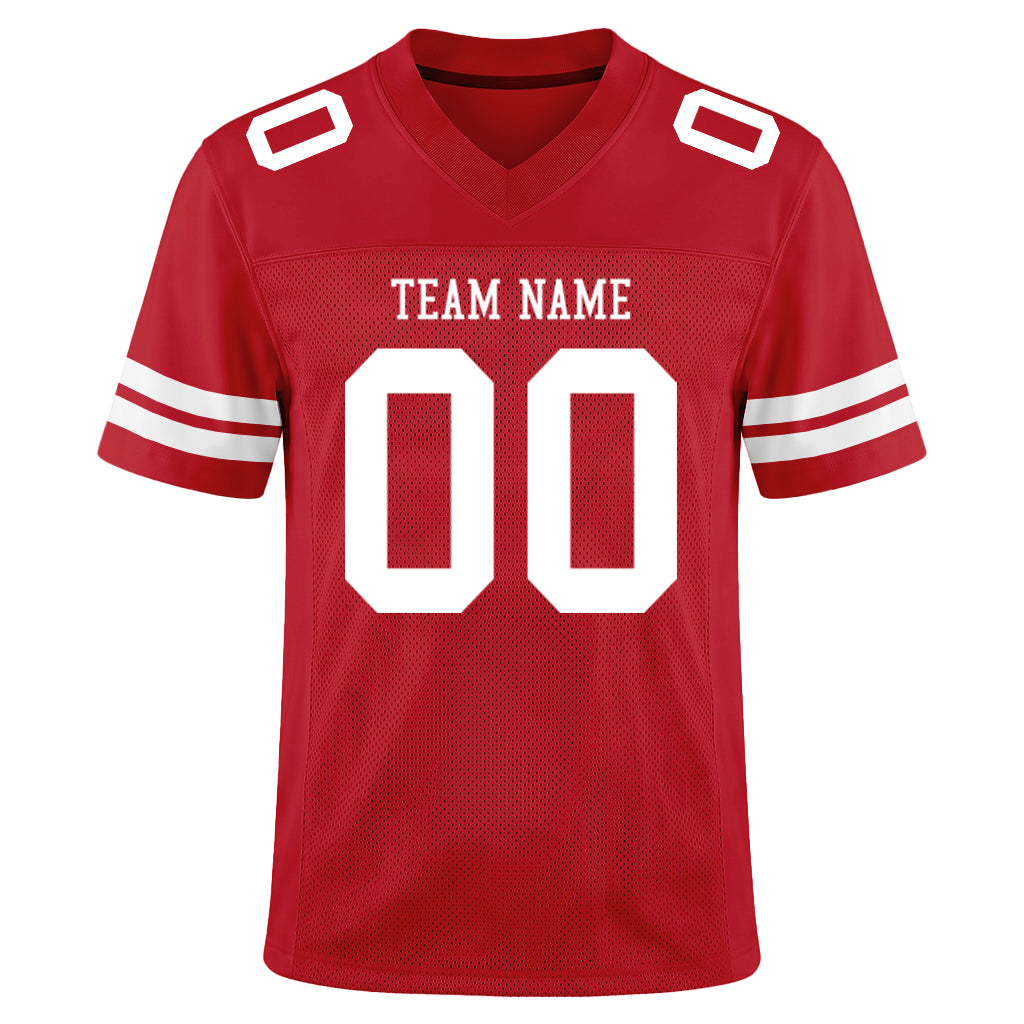 Custom Red White Custom Name Football Jerseys For Men & Women
