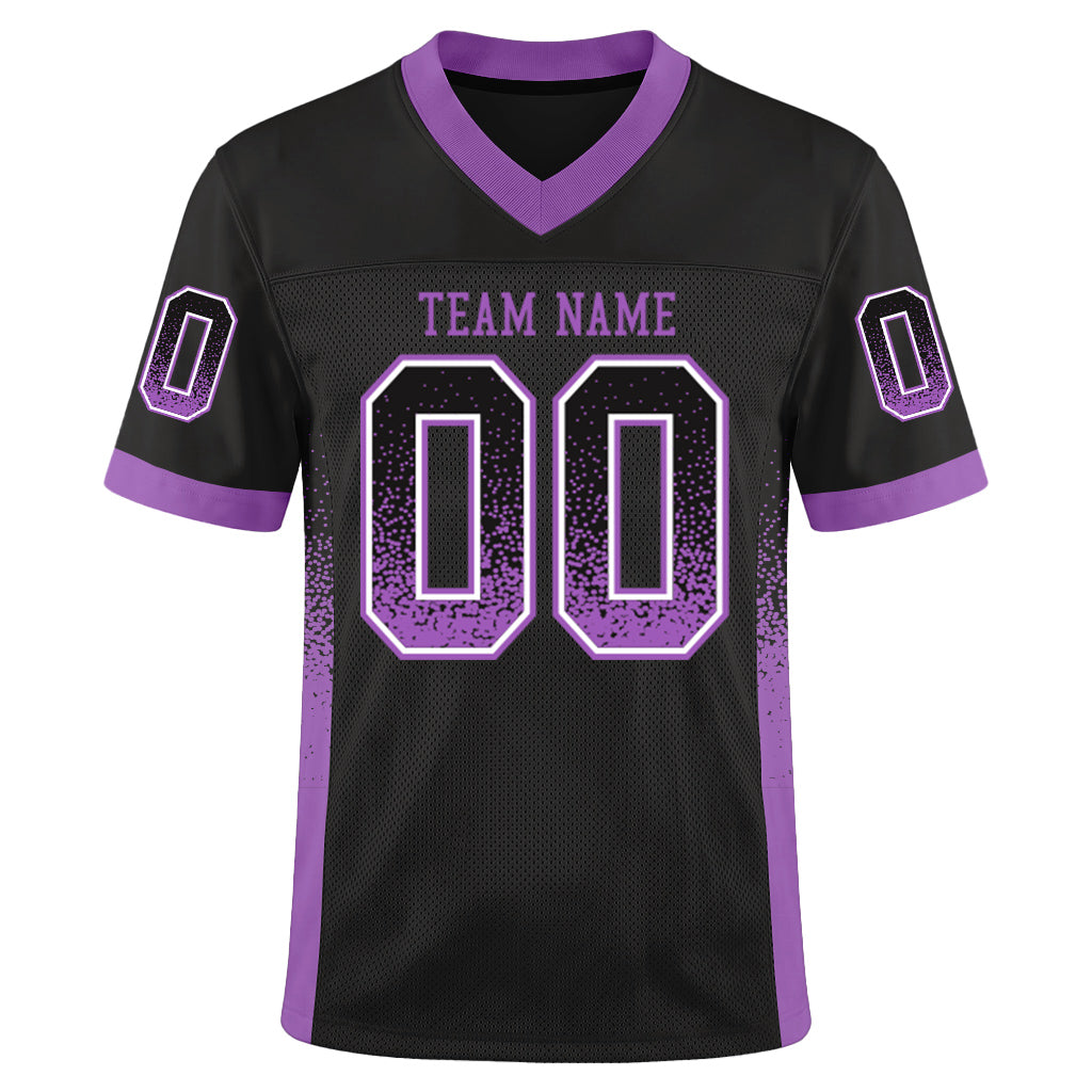 Custom Black Medium Purple-White Mesh Drift Fashion Mesh Football Jersey