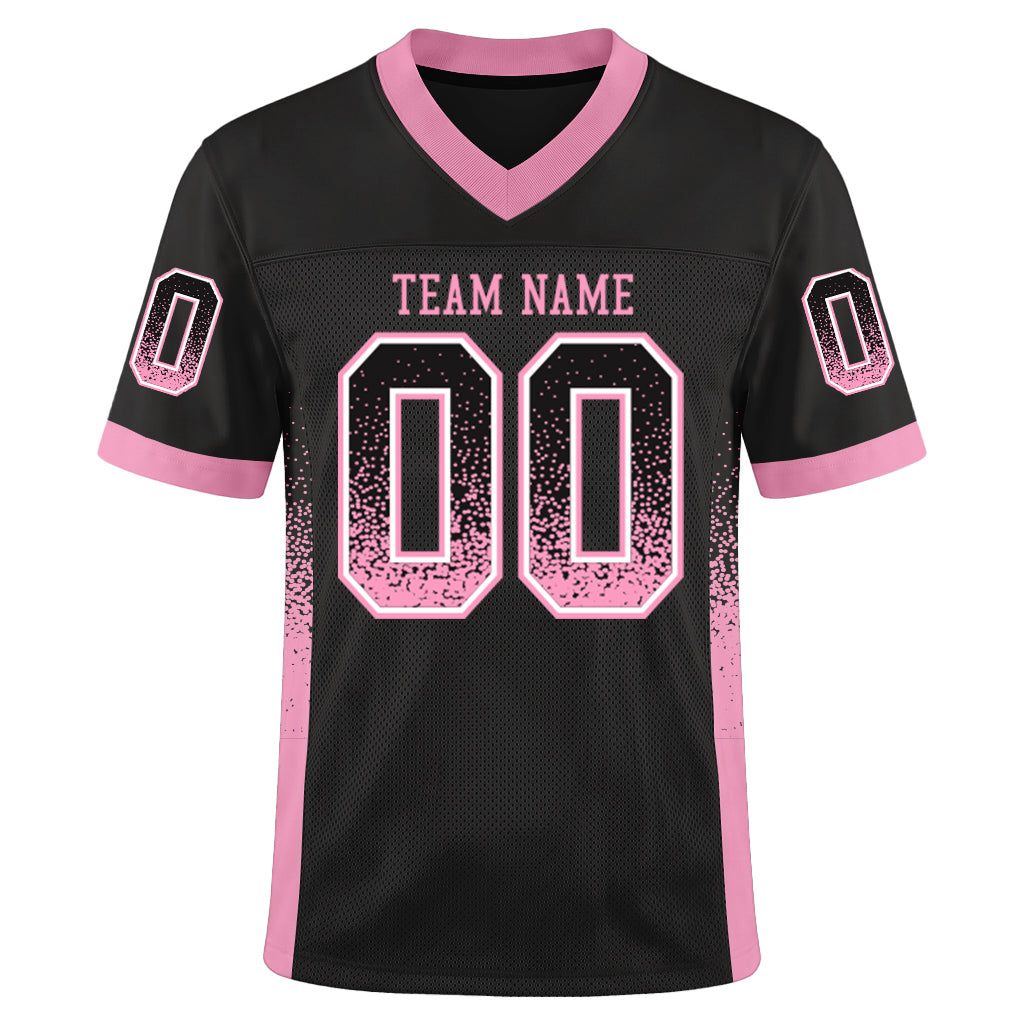 Custom Black Light Pink-White Mesh Drift Fashion Mesh Football Jersey