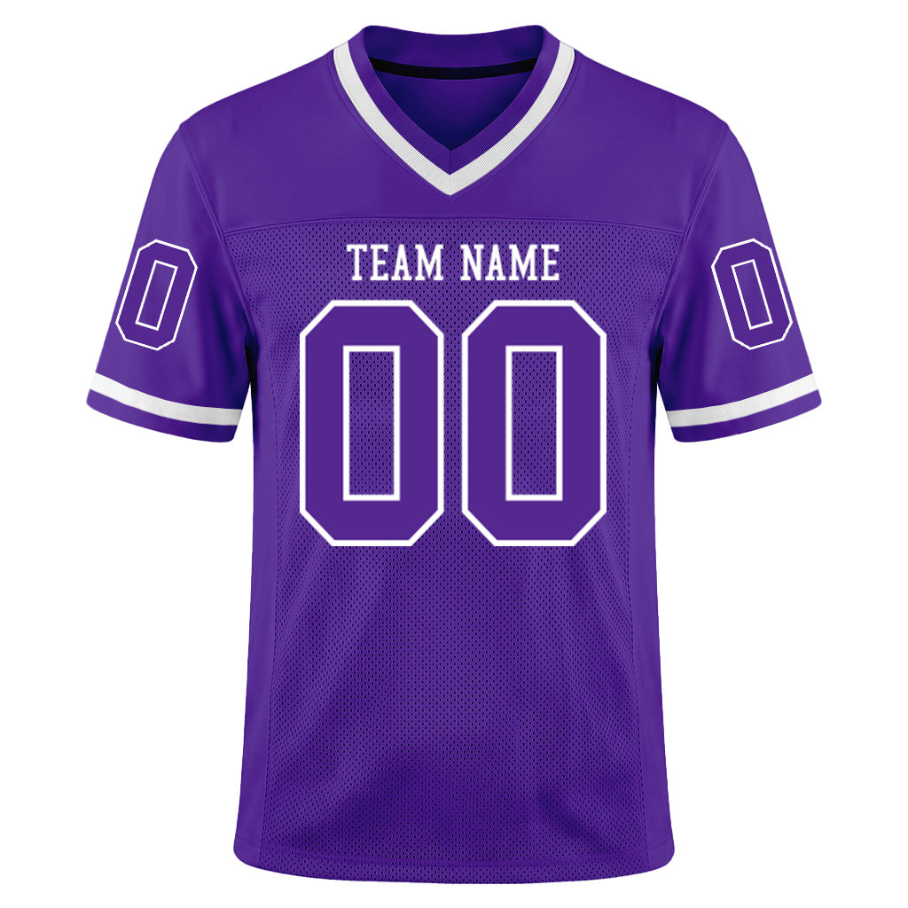 Custom Purple White Mesh Football Jersey