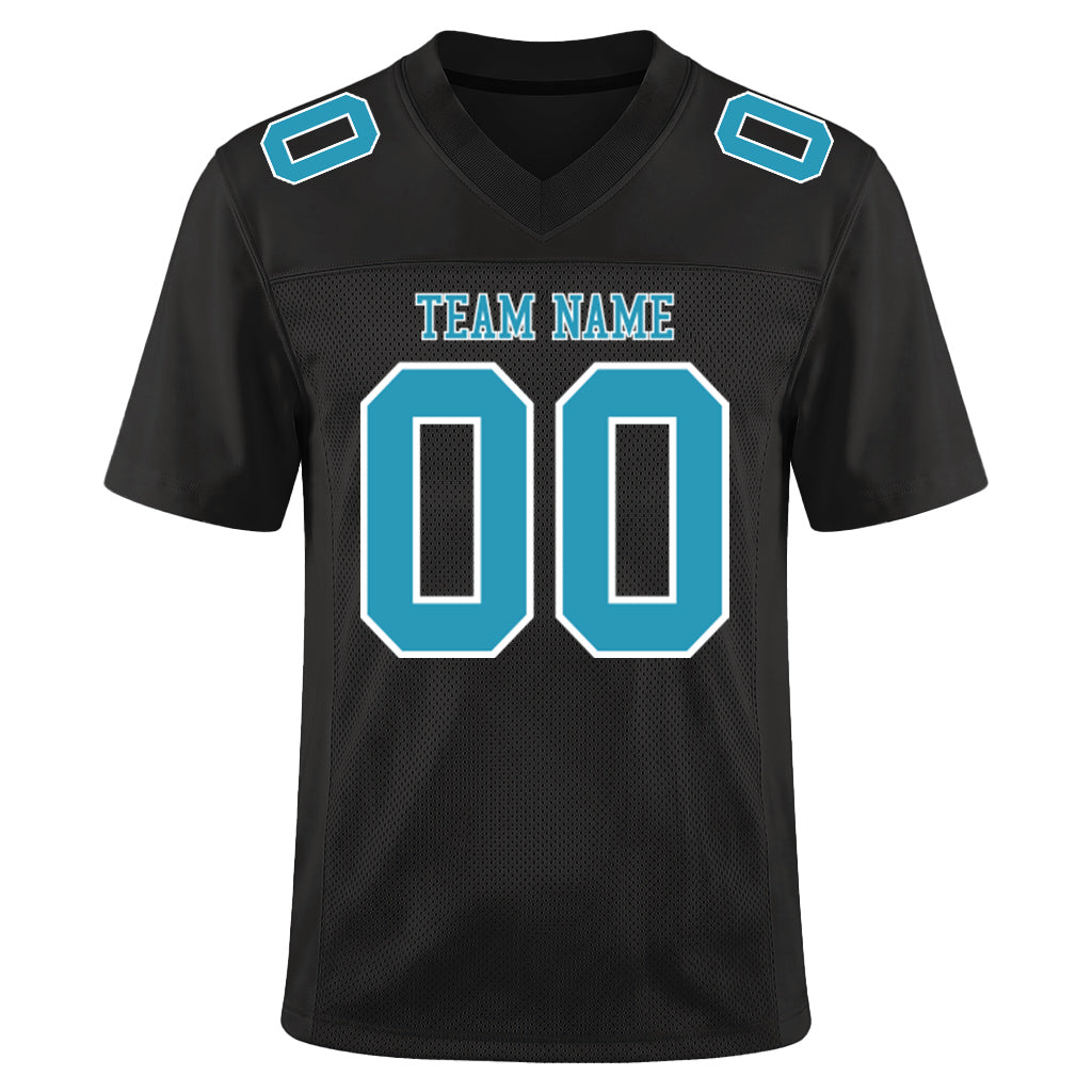 Custom Black Panther Blue-White Custom Name Mesh Football Jersey